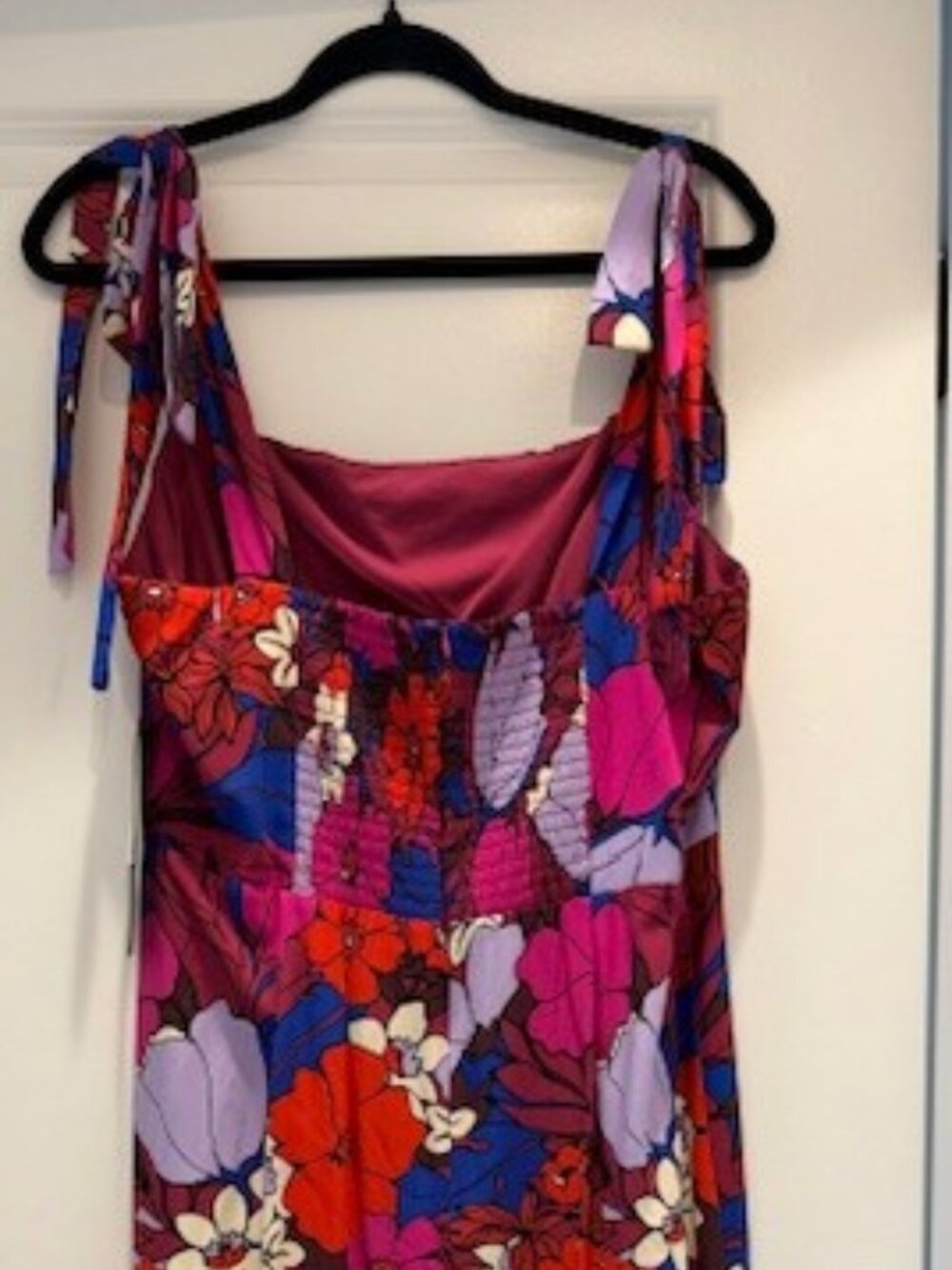 Adrianna by Adrianna Papell Women's Purple Floral Tie-Shoulder Dress Size 16 NWT - Picture 5 of 16